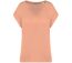 T-shirt loose à col V écoresponsable - Femme - PAT312 - orange abricot-1