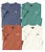 Pack of 4 Men's Casual T-Shirts - Orange White Blue Green 