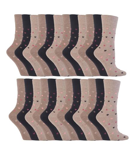 24 Pairs Ladies Cotton Rich Everyday Socks Gentle Grip Soft Top Comfort Socks