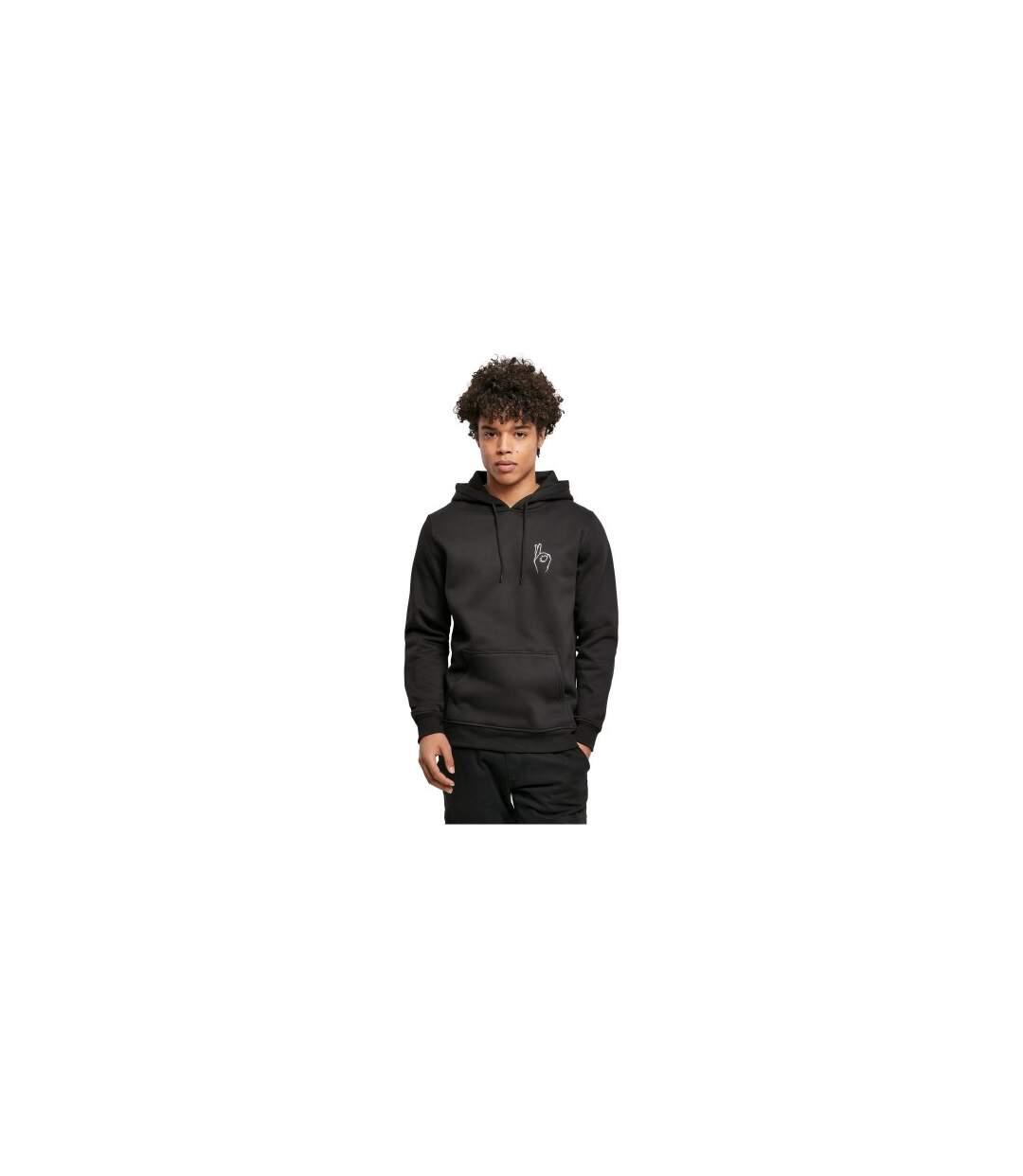 Sweat À Capuche Easy Sign Pour Hommes Noir Mister Tee-1