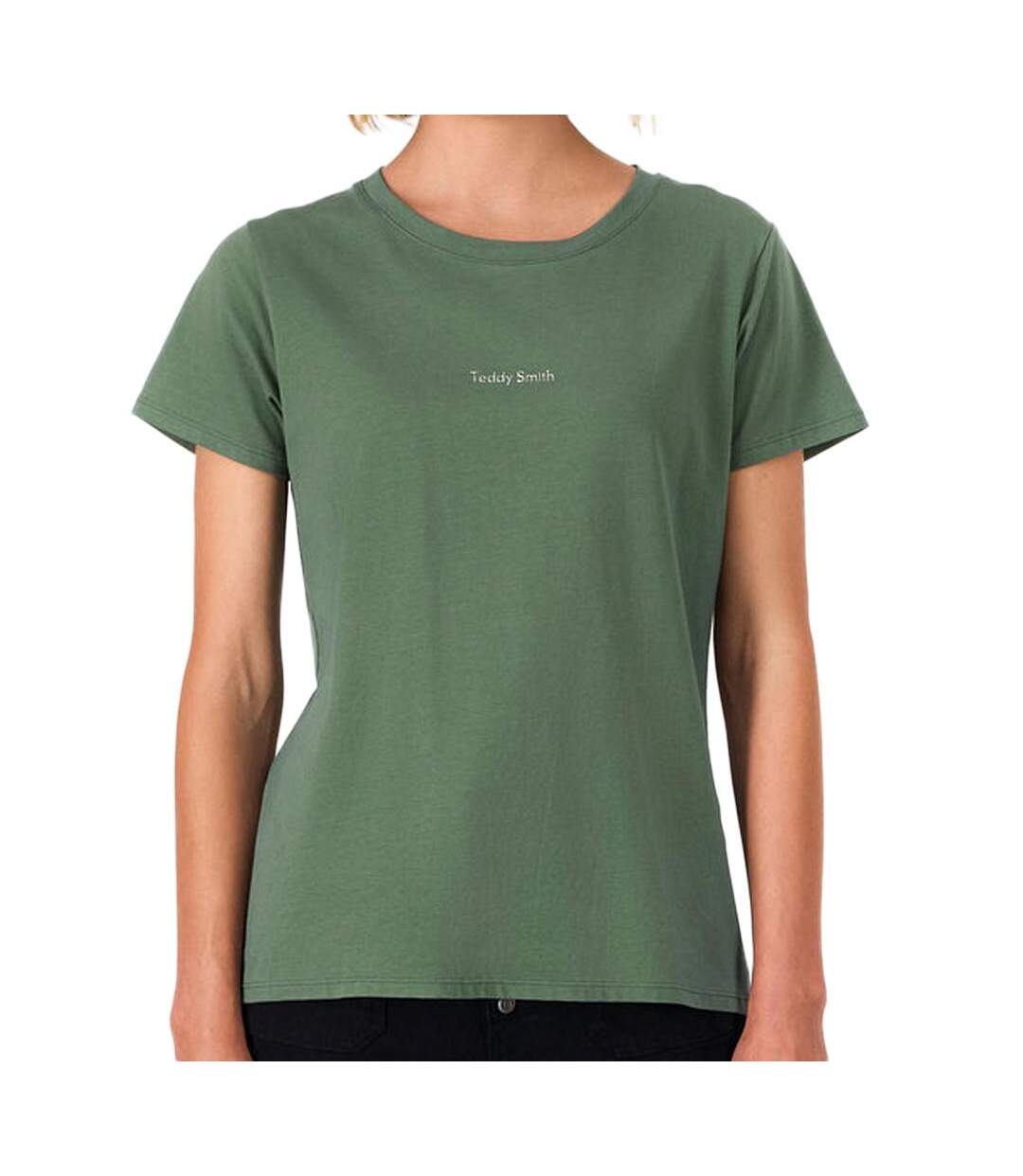T-shirt vert femme teddy smith ribelle-1