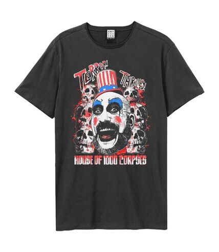 T-shirt house of corpses terror thrills adulte charbon Amplified