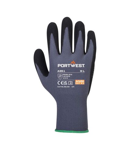 Unisex adult a351 dermiflex plus grip gloves xl grey/black Portwest