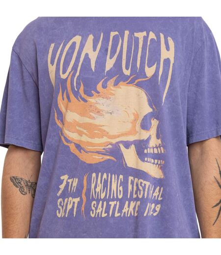 T-shirt homme relax fit col rond en jersey acid wash Poster Vondutch
