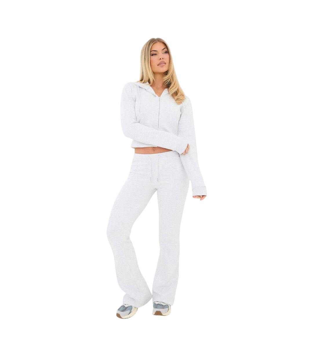 Womens/ladies Logo Flared Jogging Bottoms Grey I Saw It First-1
