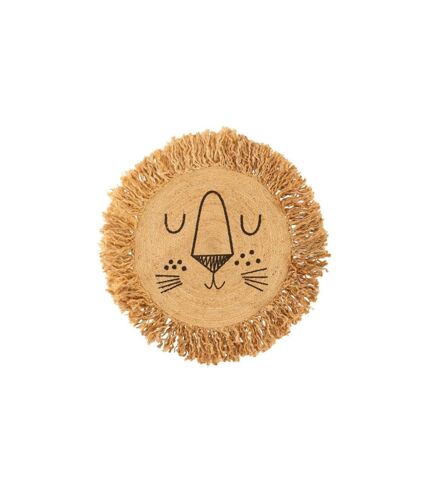 Tapis Enfant Déco en Jute Lion 90cm Marron