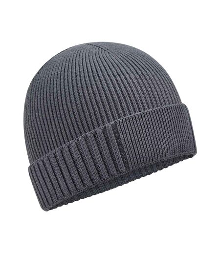 Beechfield Unisex Adult Natural Cotton Engineered Patch Beanie (Graphite Grey)