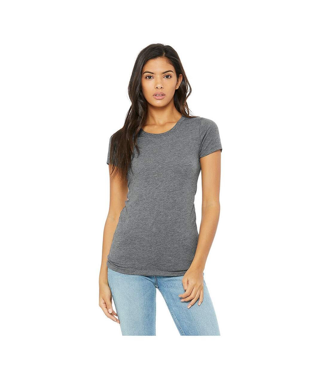 T-shirt femme gris Bella + Canvas-3