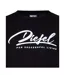 Womens/ladies Script Cropped T-shirt Caviar Diesel-3