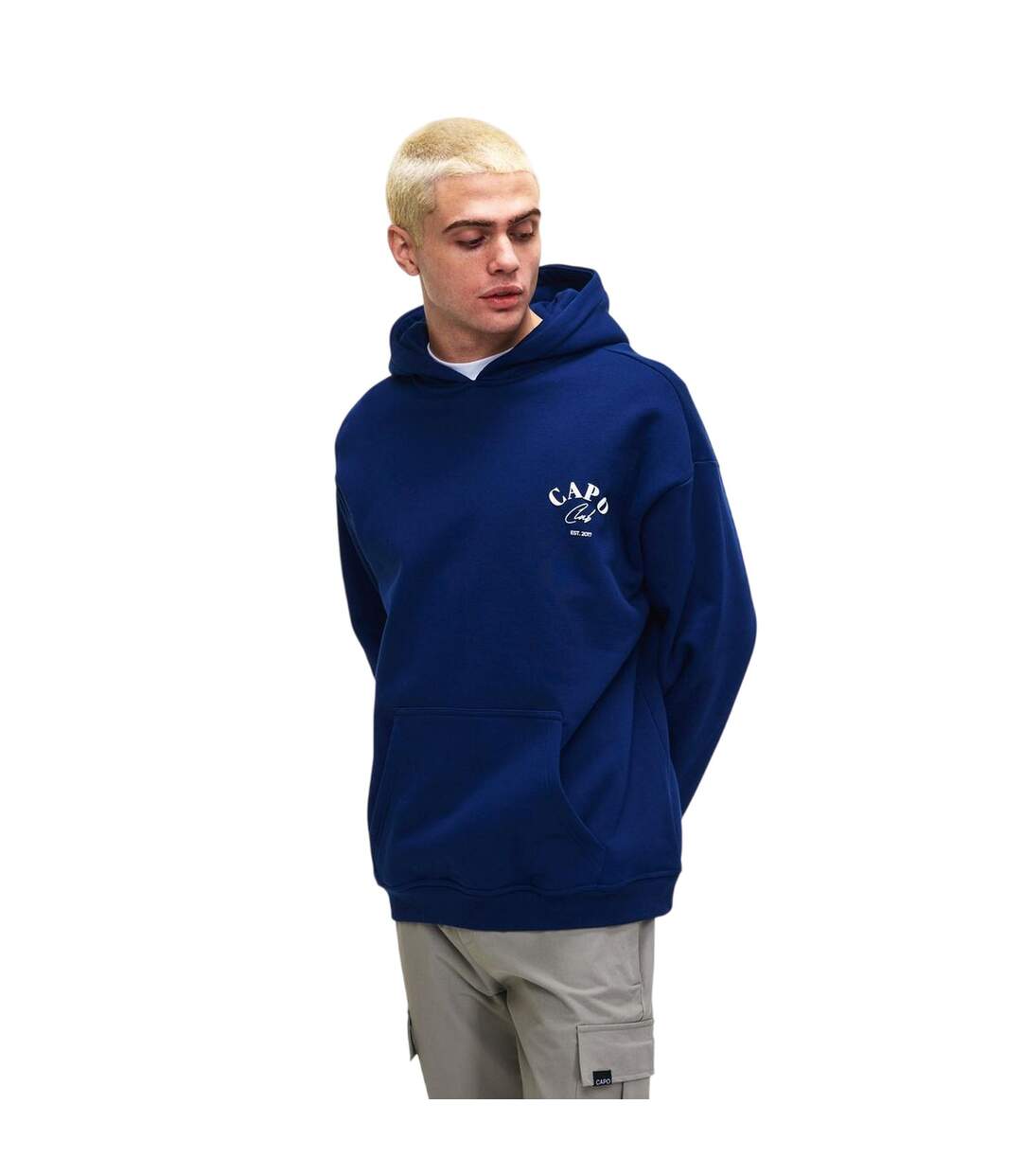 Mens Club Hoodie Navy White Capo-4