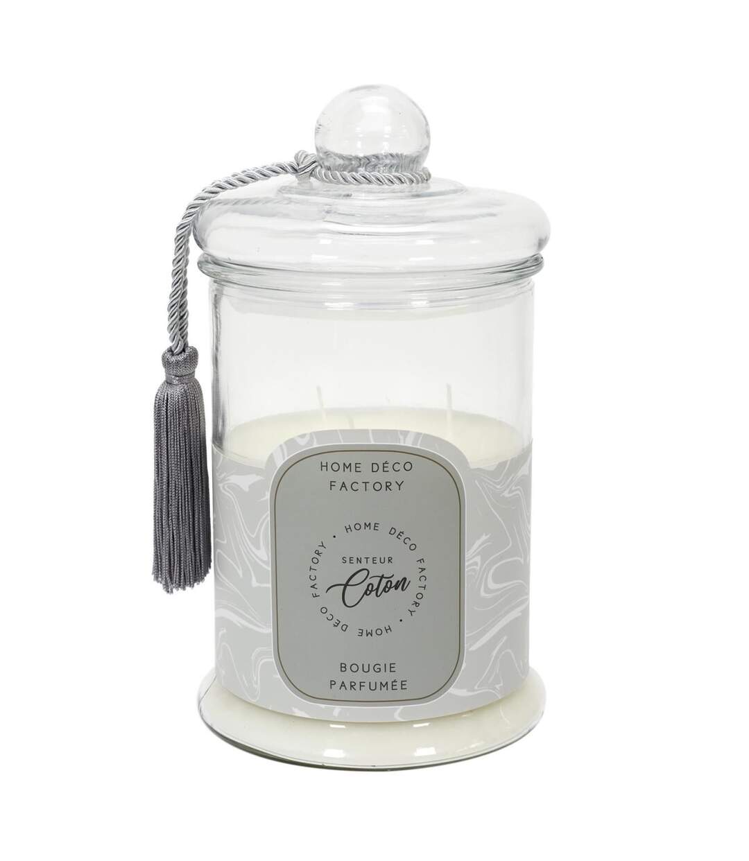 Bougie Parfumée en Verre Bonbonnière 29cm Coton-1