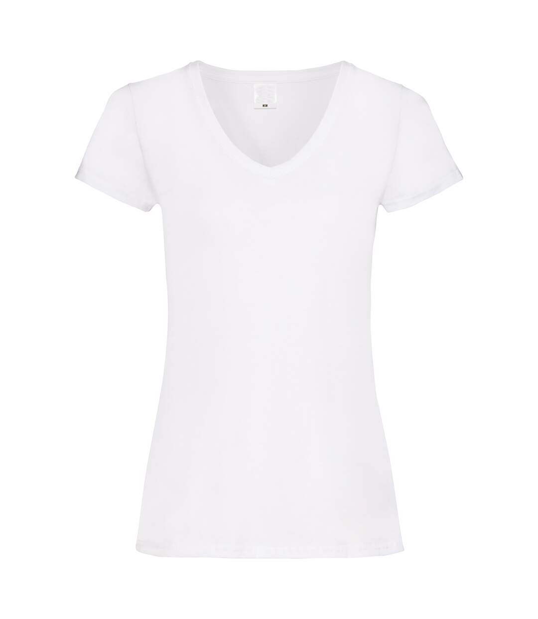 T-shirt à col v et manches courtes femme blanc Universal Textiles-1