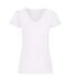 Womens/Ladies Value Fitted V-Neck Short Sleeve Casual T-Shirt (Snow)