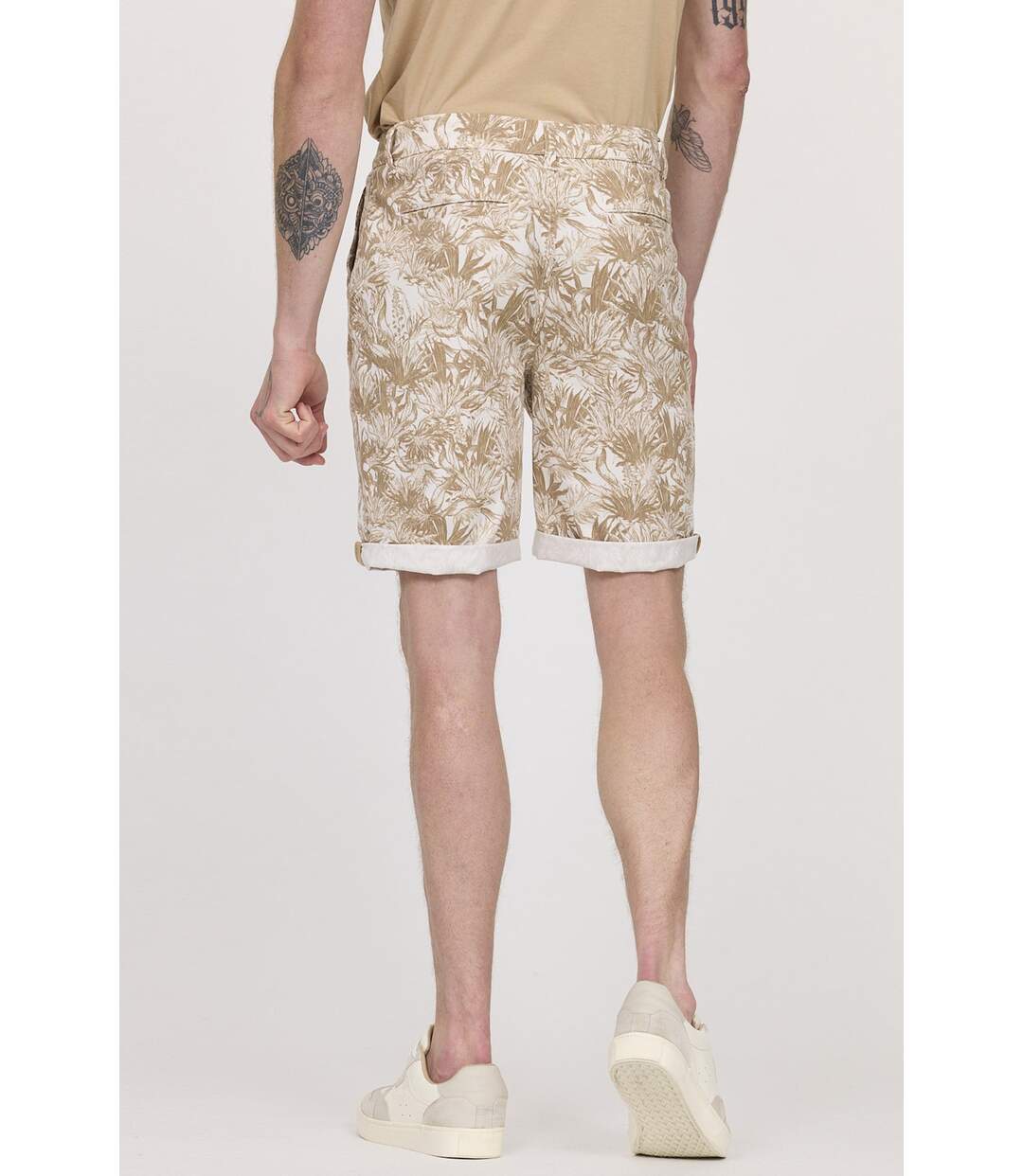 Short NARO AOP palmier marron-2