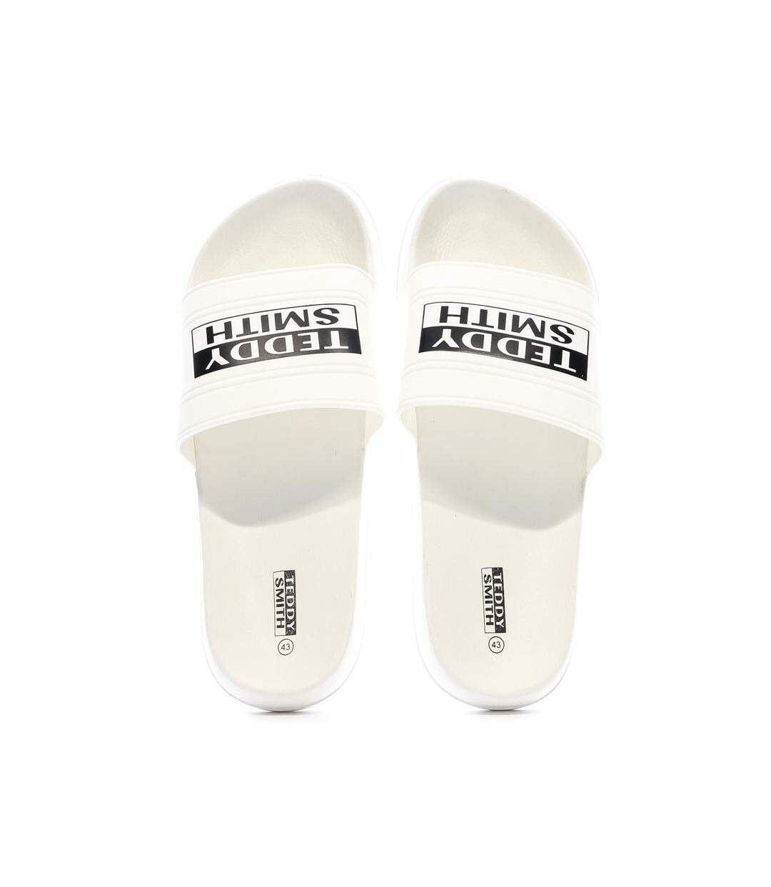 Claquettes blanches homme teddy smith-3