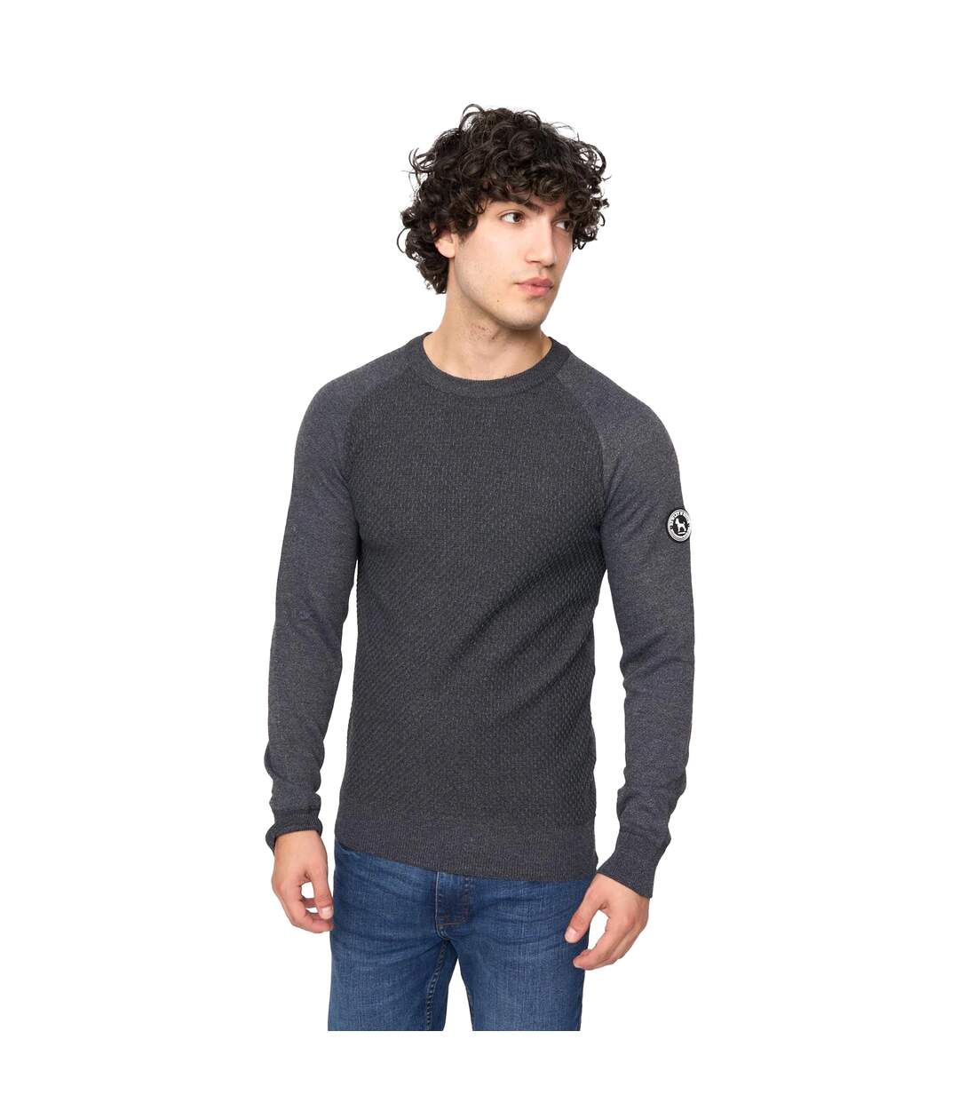 Pull crestfield homme noir chiné Bewley & Ritch-1