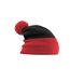 Bonnet Snowstar Adulte Noir Rouge Vif Beechfield-2