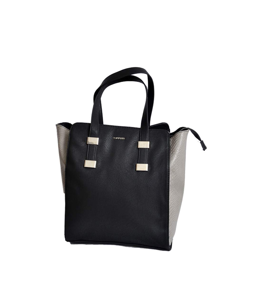 Sac à main femme de couleur noir et beige - Portée main