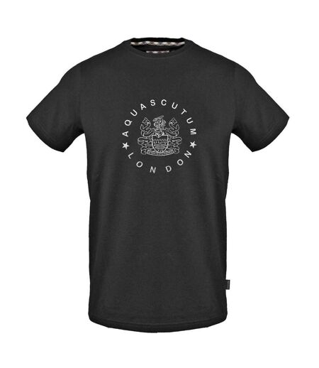 T-shirt Motif/style Imprimé Graphique Homme Noir Aquascutum