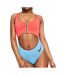 Maillot de bain 1 pièce Rose/Bleu Femme Nike Cutout - L