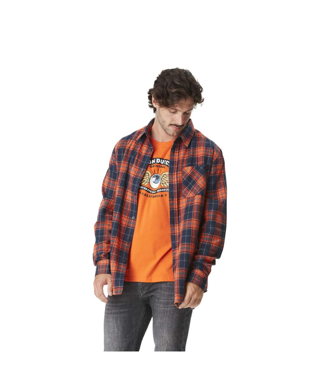 Chemise homme en flanelle à carreaux avec broderie dans le dos Tyler Vondutch