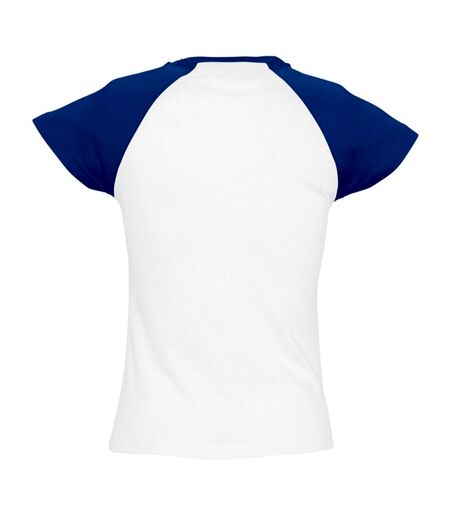 SOLS Milky - T-shirt à manches courtes en contraste - Femme (Blanc/Bleu roi) - UTPC301