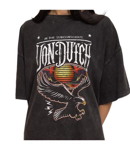 T-shirt femme oversize col rond lava dye print devant Road Vondutch
