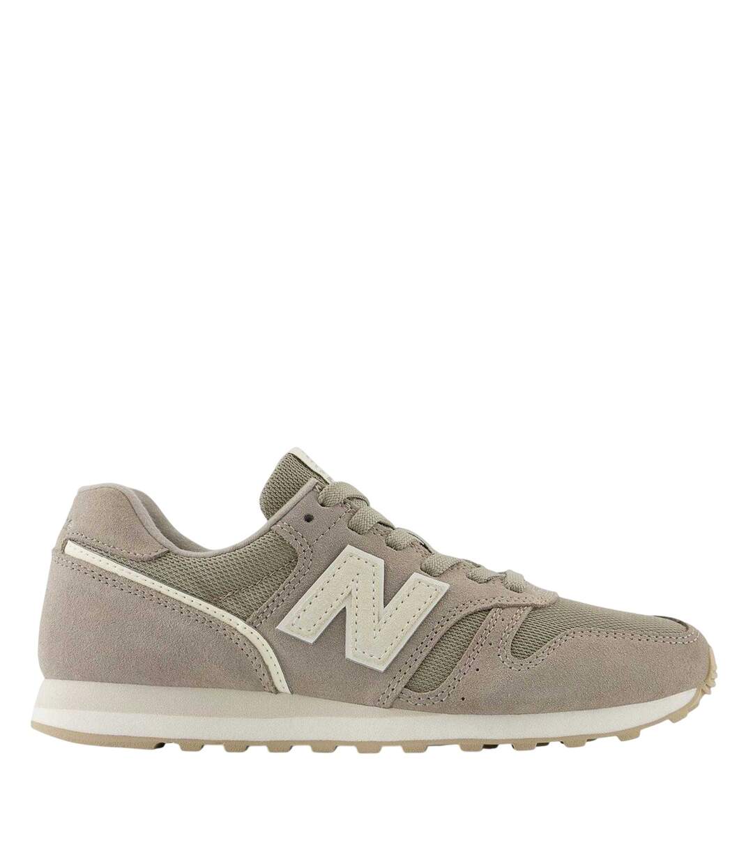 Womens/ladies 373 Suede Cushioned Trainers Beige Off White New Balance-3
