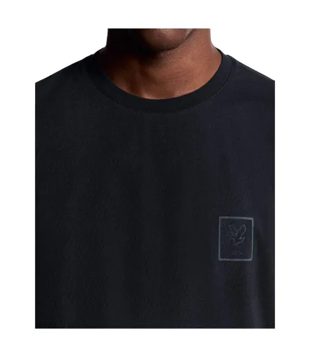 Mens Tonal Logo Regular T-shirt Blue Lyle & Scott