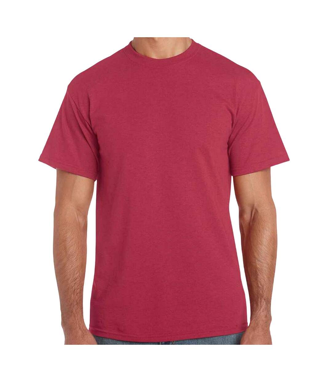 T-shirt manches courtes homme rouge foncé chiné Gildan