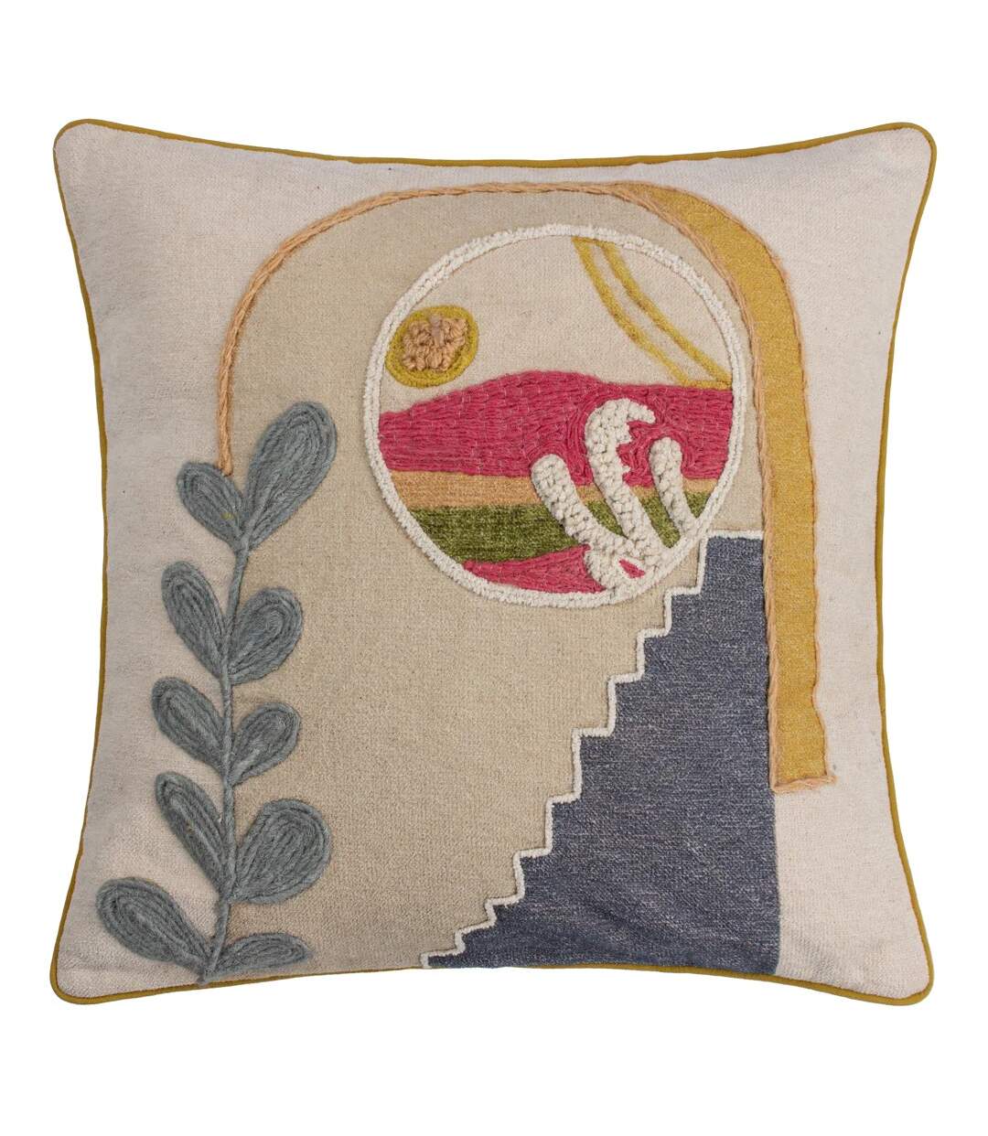 Margo embroidered cushion cover 50cm x 50cm multicoloured Furn-1