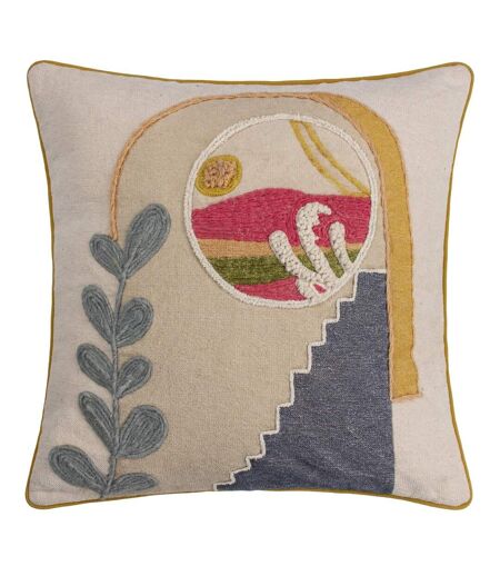 Margo embroidered cushion cover 50cm x 50cm multicoloured Furn