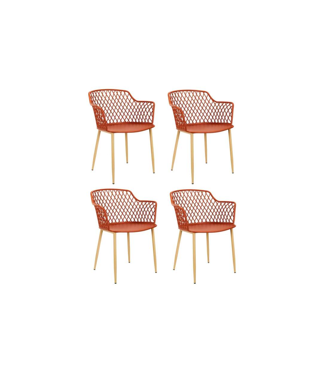 Lot de 4 Fauteuils Design Malaga 80cm Terracotta-1