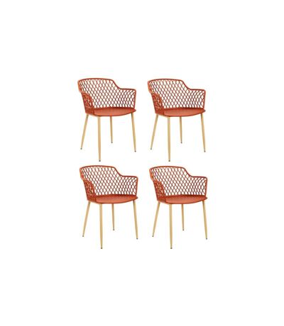 Lot de 4 Fauteuils Design Malaga 80cm Terracotta