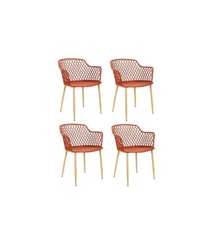 Lot de 4 Fauteuils Design Malaga 80cm Terracotta