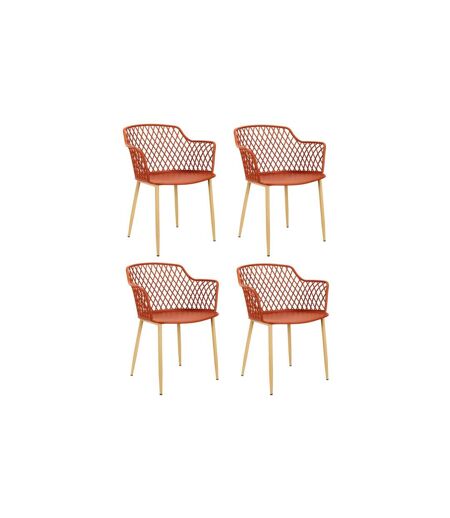 Lot de 4 Fauteuils Design Malaga 80cm Terracotta