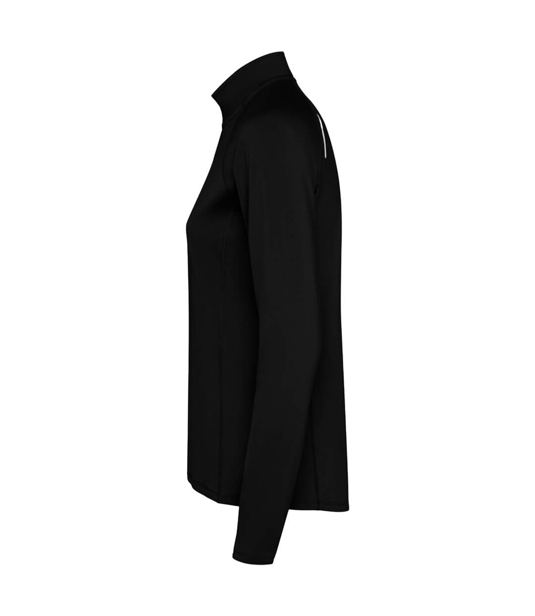 Womens/ladies estambul quarter zip long-sleeved sweatshirt solid black Roly-3