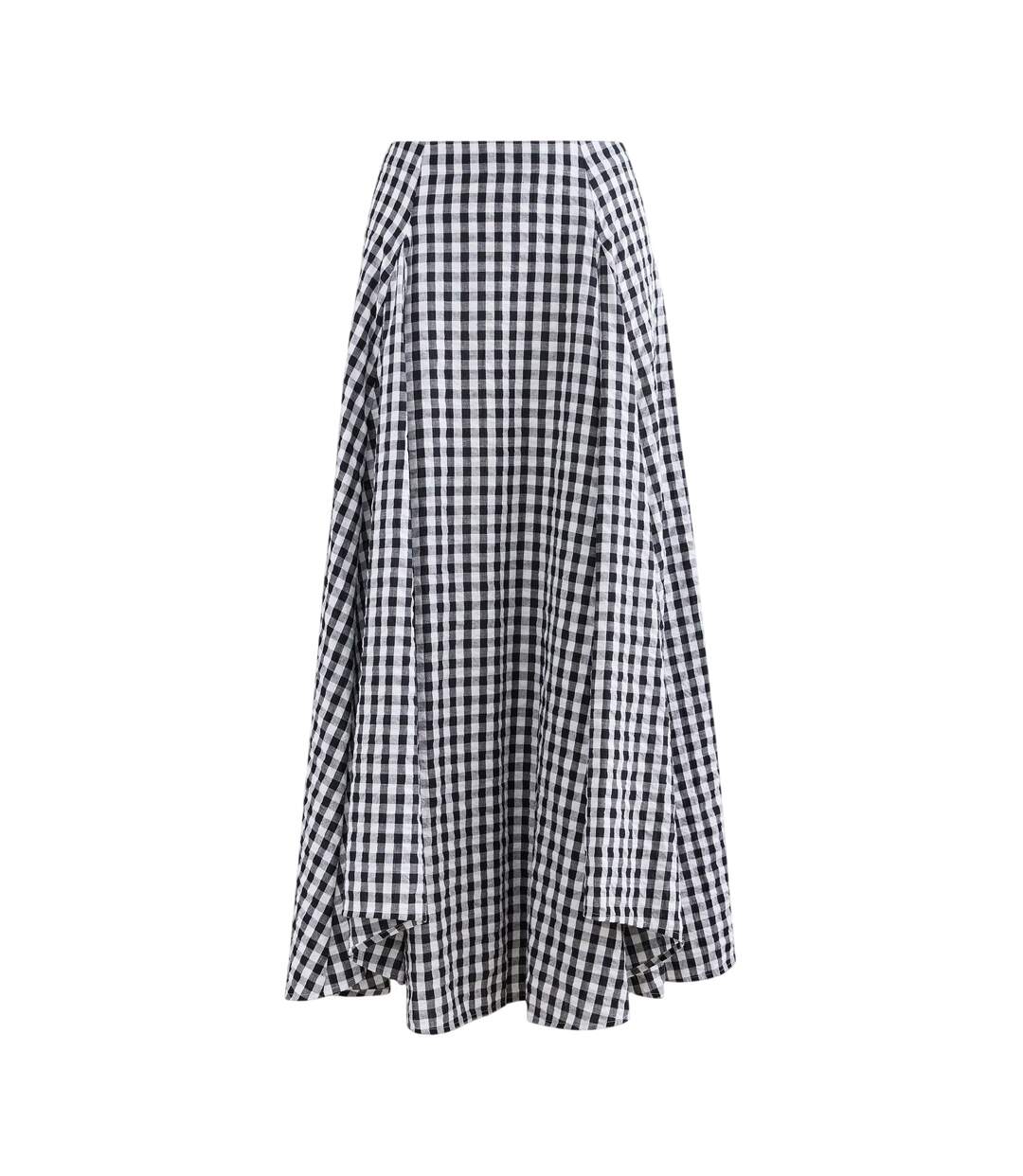 Womens/ladies Checked Godet Maxi Skirt Black Cath Kidston-2
