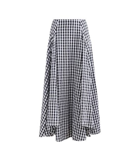 Womens/ladies Checked Godet Maxi Skirt Black Cath Kidston