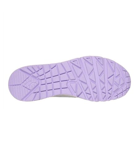 Baskets Uno Stand On Air Femme Gris Bleu Clair Skechers