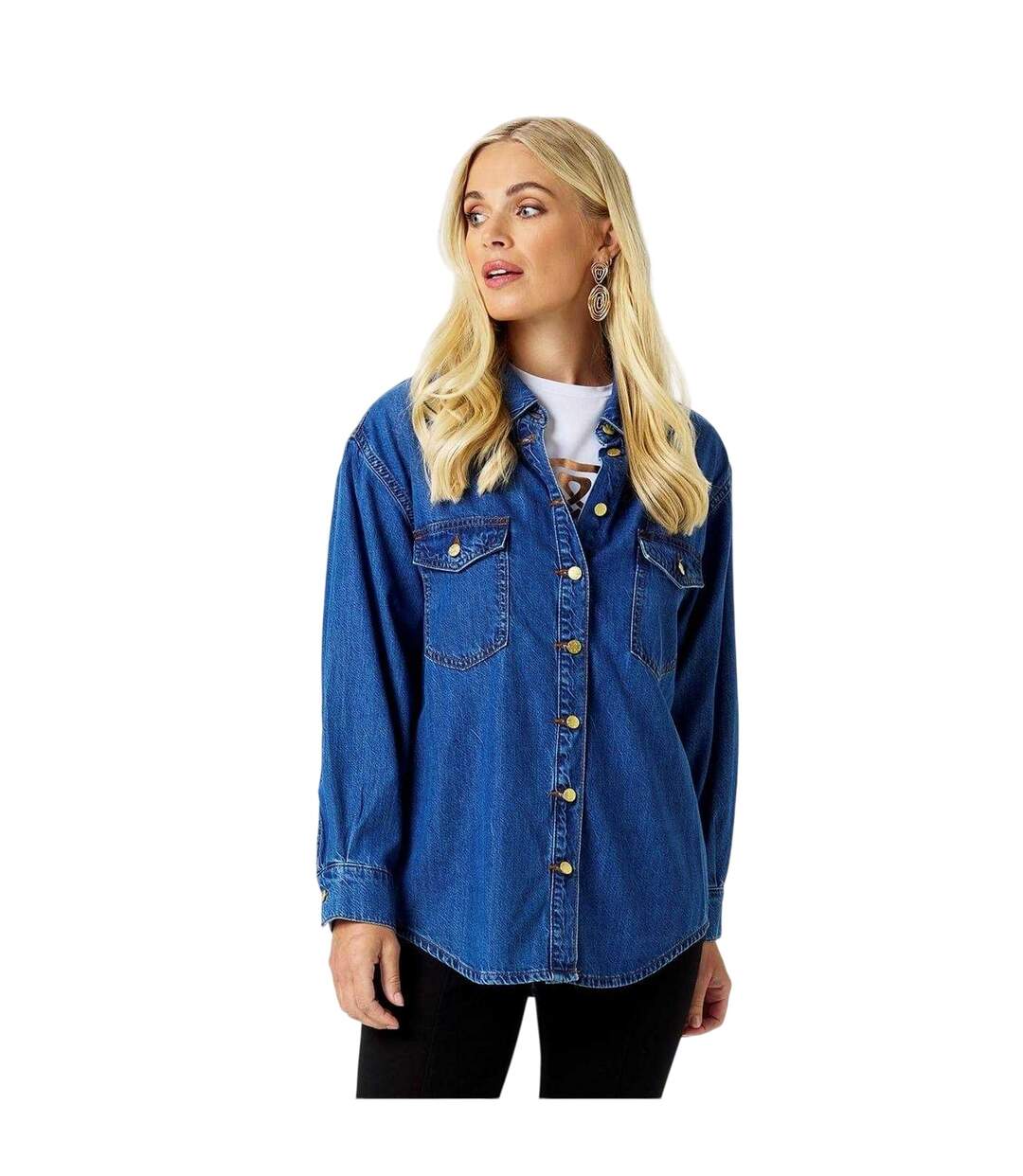 Chemise Manches Longues  Femme Bleu Biba-2