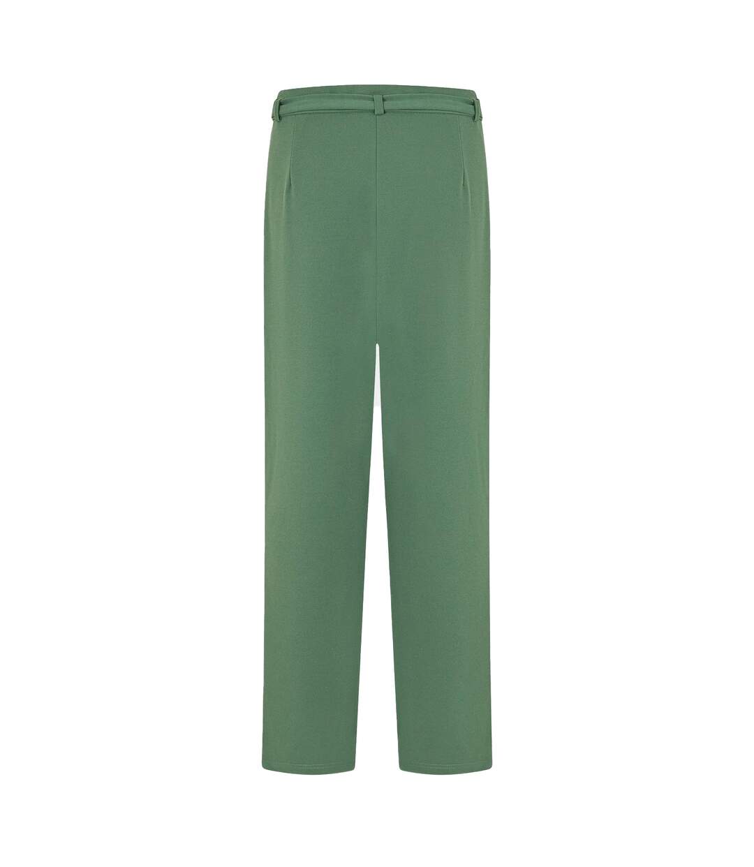 Womens/ladies Viclva Plain Tie Belt Straight Trousers Duck Green Vila-3