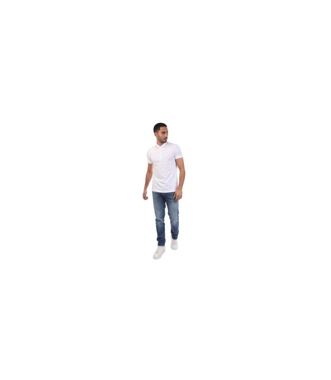 Polo Manches Courtes Motif/style Logo Tonal Homme Blanc Cassé Boss-1