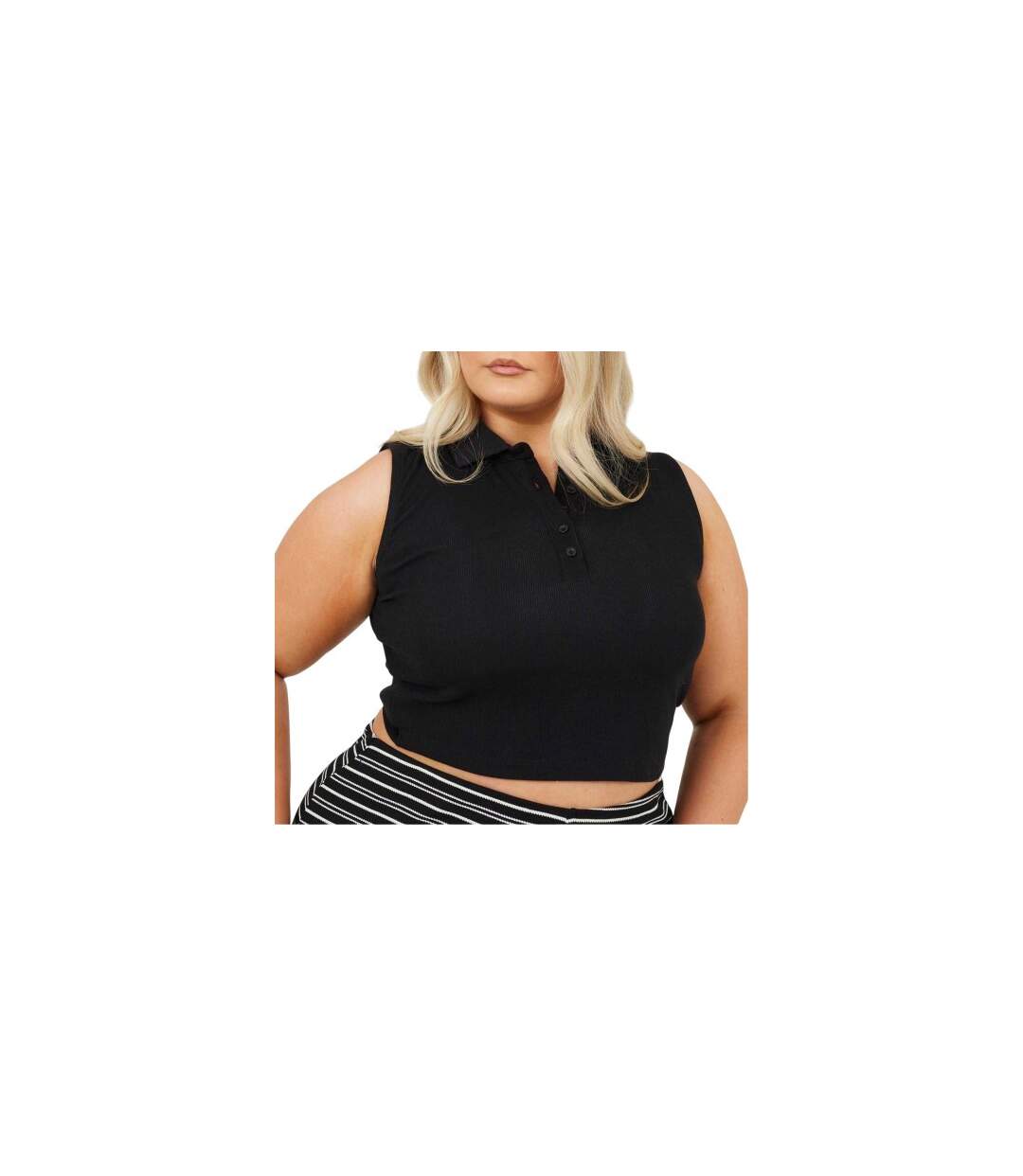 Haut Court Sans Manches Femme Noir Brave Soul-1