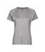 Womens/ladies Cooldry T-shirt Grey Melange Tee Jays-1
