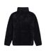 Womens/ladies Teddy Fleece Half Zip Jacket Black Animal-3