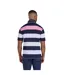 Mens Irregular Stripe Jersey Rugby Polo Shirt Navy White Pink Raging Bull-3