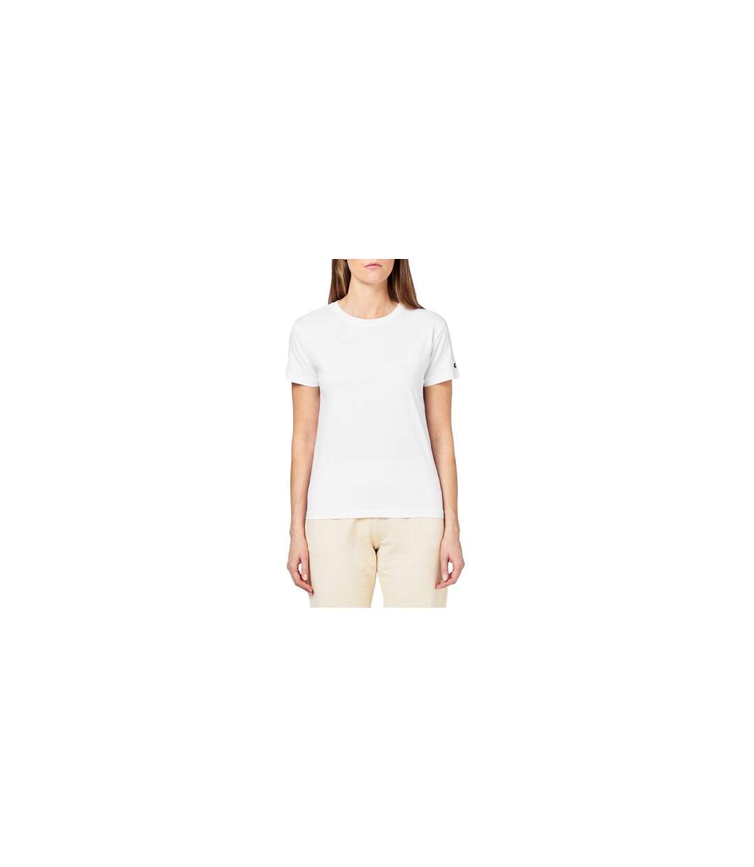 Lot De 2  T-shirts Motif/style Petit Logo Femme Blanc Champion-1