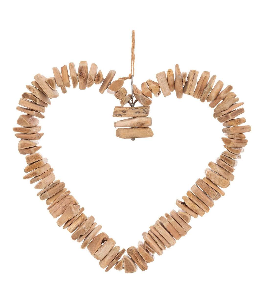 Décoration Murale Cœur Agnès 37cm Marron-1