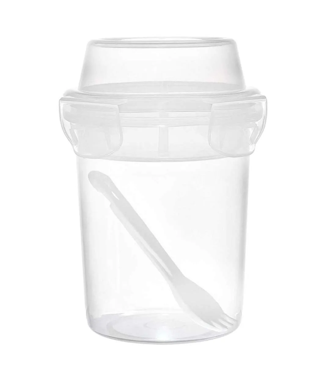 Lunch Box Double Compartiment Gobelet 35cl Transparent-1